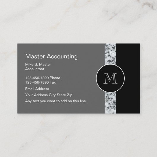 Cartes de visite comptables modernes (Devant)