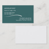 Cartes de visite comptables simples (Devant / Derrière)