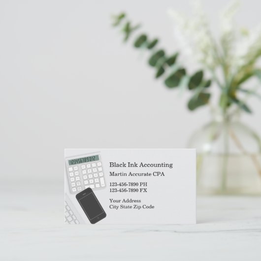 Cartes de visite comptables simples et modernes (Debout devant)