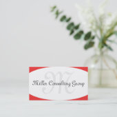 Cartes de visite concaves de rouge de monogramme (Debout devant)