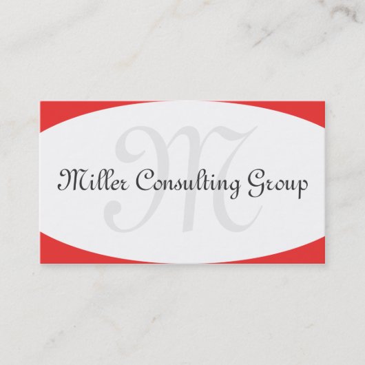 Cartes de visite concaves de rouge de monogramme (Devant)