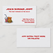 Cartes de visite conjoints Hamburger (Devant / Derrière)