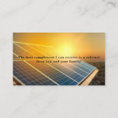Cartes de visite - Consultant en ventes solaires (Dos)
