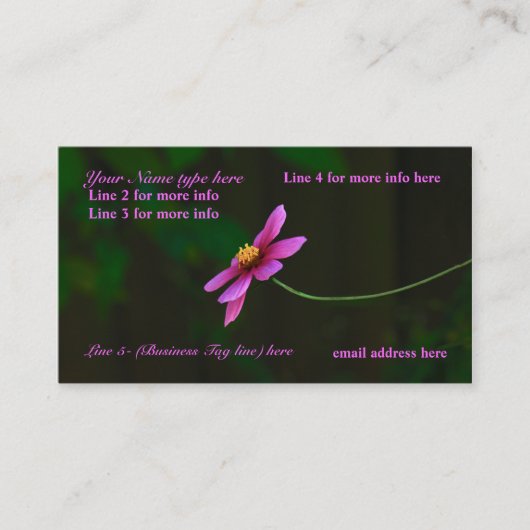 Cartes de visite : contact de w/a de nature (Devant)