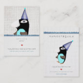 Cartes de visite Conte de fées douce Pingouin (Devant / Derrière)