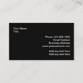 Cartes de visite cool Black Core Automotive (Dos)