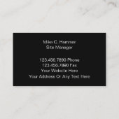 Cartes de visite cool de la construction métalliqu (Dos)