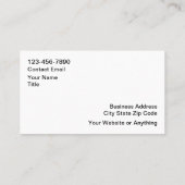 Cartes de visite Cool des services automobiles (Dos)