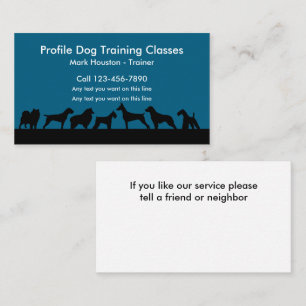 Cartes de visite cool pour cours de dressage de ch