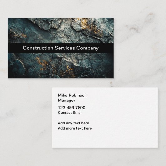 Cartes de visite Cool pour entreprise de construct (Devant / Derrière)