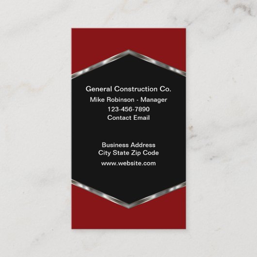 Cartes de visite Cool pour entreprise de construct (Devant)