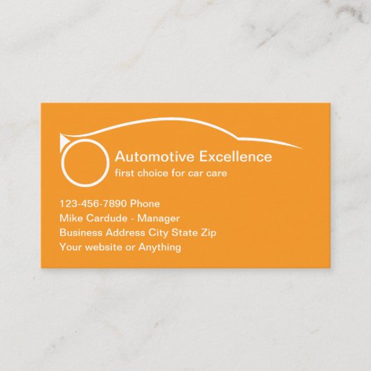 Cartes de visite cool pour services automobiles (Devant)