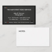 Cartes de visite cool pour vidéaste (Devant / Derrière)