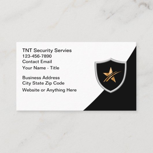 Cartes de visite Cool Services de sécurité (Devant)
