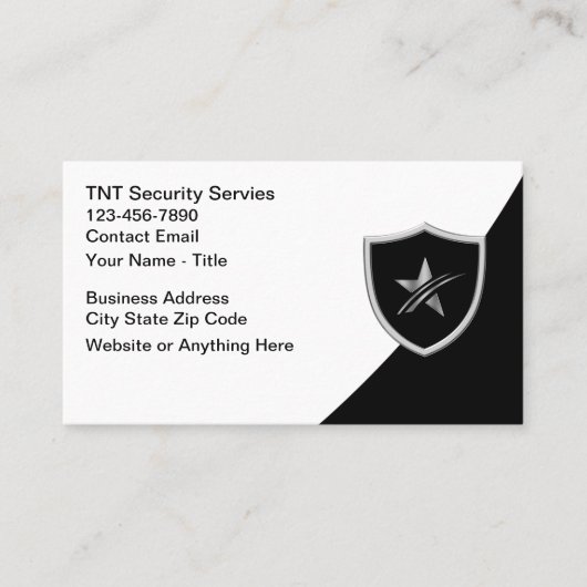 Cartes de visite Cool Services de sécurité (Devant)