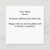 Cartes de visite Cool Simple Taxi (Dos)