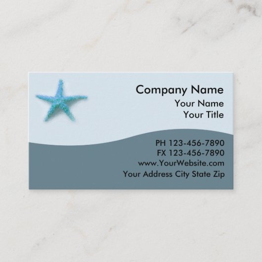 Cartes de visite côtiers Starfish (Devant)