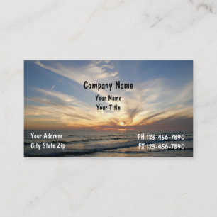 Cartes de visite Coucher de soleil