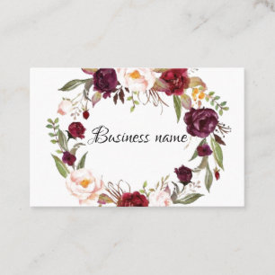Cartes de visite - couronne florale personnalisée