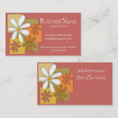 Cartes de visite cousus de fleurs (Devant / Derrière)