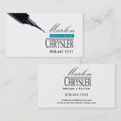 Cartes de visite créatifs élégants du rédacteur 2 (Devant / Derrière)