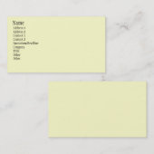 Cartes de visite crèmes (Devant / Derrière)