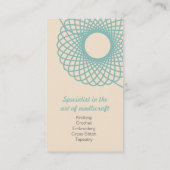 Cartes de visite crèmes turquoises de couture de (Dos)