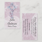 Cartes de visite croisés chrétiens floraux assez (Devant / Derrière)