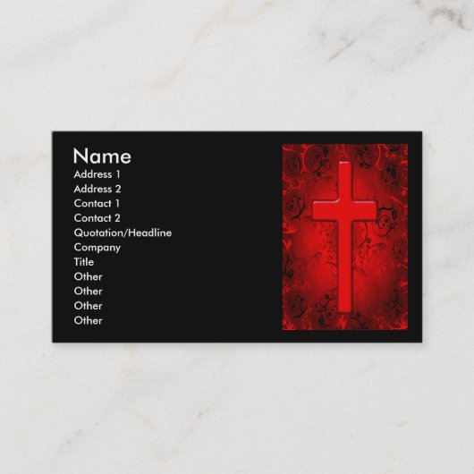 CARTES DE VISITE CROISÉS ROUGES ET NOIRS (Devant)