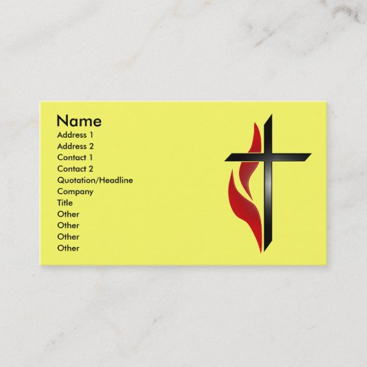 CARTES DE VISITE CROSS & FLAME (Devant)