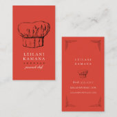 Cartes de visite culinaires Casquettes (Devant / Derrière)