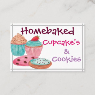 Cartes de visite - Cupcake & Cookies faits maison