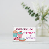 Cartes de visite - Cupcake's et Cookies cuits à la (Debout devant)