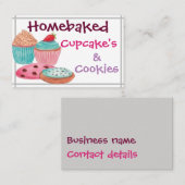 Cartes de visite - Cupcake's et Cookies cuits à la (Devant / Derrière)