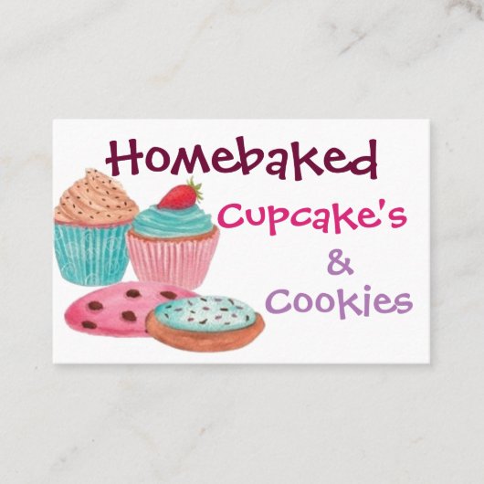 Cartes de visite - Cupcake's et Cookies faits mais (Devant)