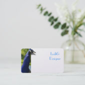 Cartes de visite customisés bleu Peacock de qualit (Debout devant)