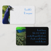 Cartes de visite customisés bleu Peacock de qualit (Devant / Derrière)