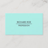 Cartes de visite cyan professionnels simples (Devant)