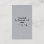 Cartes de visite d'achats personnels (Dos)