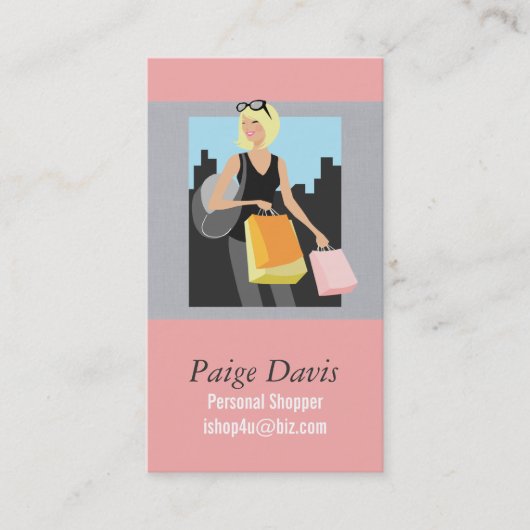 Cartes de visite d'achats personnels (Devant)