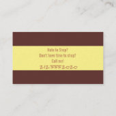 Cartes de visite d'achats personnels (Dos)