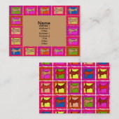Cartes de visite Dachshund Quilt (Devant / Derrière)