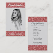 Cartes de visite d'actrice de modèle de parties (Devant / Derrière)