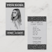Cartes de visite d'actrice de modèle de parties (Devant / Derrière)