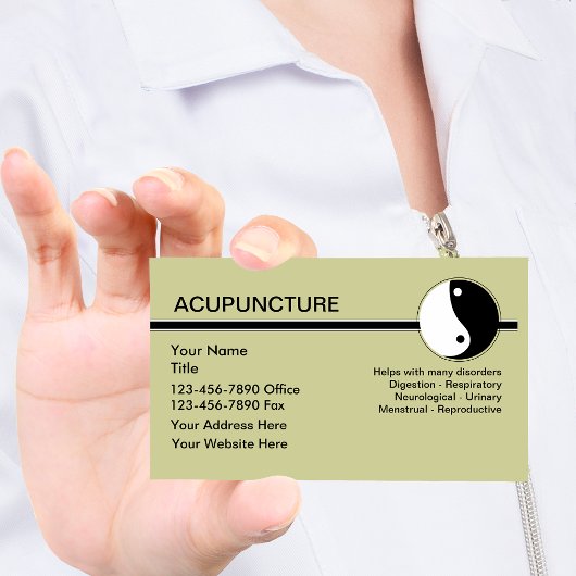 Cartes de visite d'acupuncture