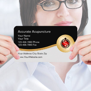 Cartes de visite d'acupuncture médicale chic