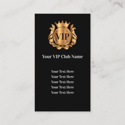 Cartes de visite d'adhésion VIP Club Classy (Devant)