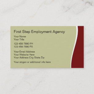 Cartes de visite d'agence de placement