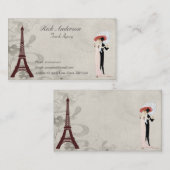 Cartes de visite d'agence de voyages - Tour Eiffel (Devant / Derrière)