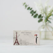 Cartes de visite d'agence de voyages - Tour Eiffel (Debout devant)